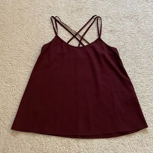 A&F burgundy strappy tank, XS